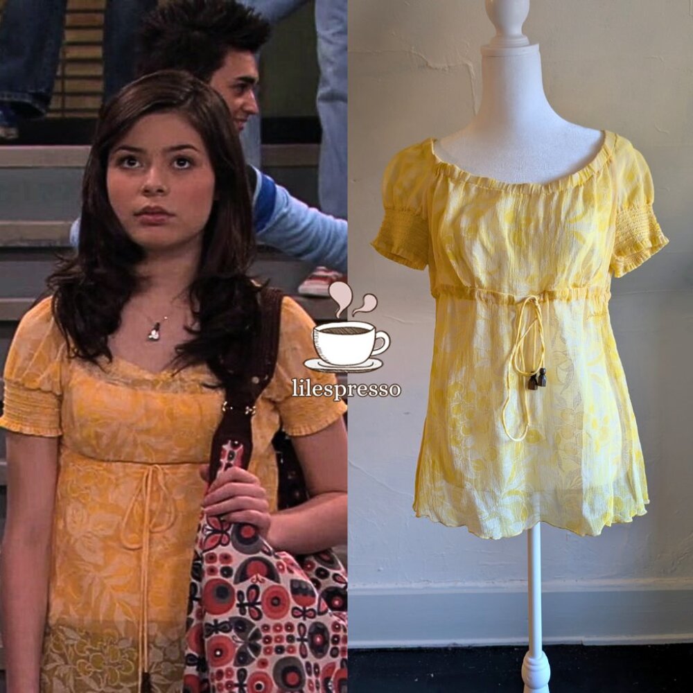 RARE 2000s miss sixty floral sheer babydoll top ASO carly shay icarly (medium)